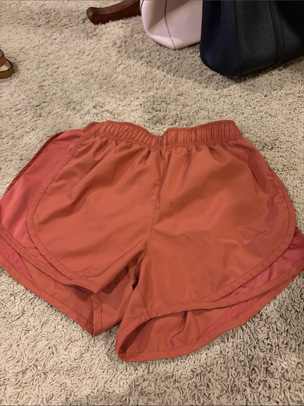 Nike Women’s Coral-Orange Athletic Shorts